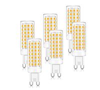 G9 LED Bulbs, 10W Dimmable, 1000lm, Non-Flicker - 6 Pack Energy Saving Bulbs for Chandelier and Home Lighting Decor
