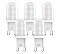 G9 LED Bulbs 2W Equivalent to Halogen Bulb 20W 25W 28W, G9 Light Bulbs Warm White 2700K, 360°Beam Angle, AC 220V-240V, CRI 83+, Non Flicker, Non Dimmable Energy Saving LED Bulbs, 5pack