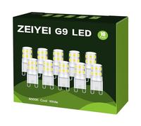 G9 LED Bulbs 3W (30W Halogen Equivalent)-10 Pack, 6000K Cool White, Flicker Free Non Dimmable, Compact Design (Smaller Than Standard Halogen), Perfect Replacement For Ordinary G9 Bulbs in Home.