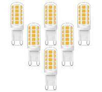 G9 LED Bulbs 3W, 6 Pack Warm White 40W G9 Halogen Capsule Bulbs Equivalent, Energy Saving Light Bulb for Chandelier, Ceiling Lights, Crystal Lamp