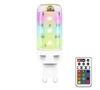 G9 LED Bulbs Colour Changing Light Bulb with Remote Control, 2.5W Dimmable RGB Light Bulb, G9 LED Bulbs Cool White 6000K + 12 Color, Ideal for Home Mood Lighting, Bar, Party Decoration, 1 Pack