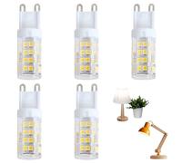 G9 LED Bulbs Warm White, 5Pcs Ceramic Material, 16x50mm Size, 8.9g Weight, Non-Dimmable, No Flicker, for Chandelier Home Lighting