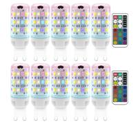 G9 LED Colour Changing Bulbs, 2W G9 RGB Bulb, LED Bulbs Dimmable 12 Color+Warm White 3000K+Cool White 6000K, Energy Saving Remote Control Light Bulb For Home Mood Lighting, Bar, Party Decor, 10-Pack