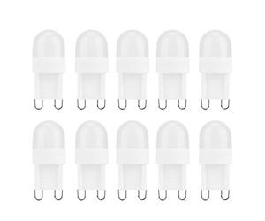 G9 LED Light Bulb, Dimmable Warm Light Bi Pin Replacement Lighting for Chandeliers Ceiling Fans Ceramic PC 1.5W 150LM 4 x 1.5 cm 50000H 10 Pack