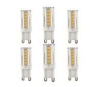 G9 LED Light Bulbs 3W Equivalent 30W Halogen Warm White 3000k 300 Lumen AC220-240V 360° Beam Angle Energy Saving G9 No Dimmable（Pack of 6） [Energy Class A++]