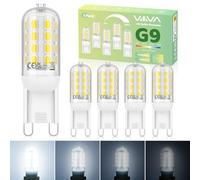 G9 LED Light Bulbs Dimmable 5W - 5Pcs, Cool White 6000K, 500LM, Equivalent to 45W G9 Halogen Bulb, Energy Saving Bulb, CRI>80, 360° Beam Angle, No Flicker, for Home Lighting, Crystal Chandelier
