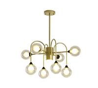 G9 Modern Elegant Chandelier Semi Flush Mount Ceiling Light Mid Centuryd Industrial Light Compatible with Kitchen Living Room Dining Room Restaurant,Transparent Double Layer-10/Transparent Double Laye