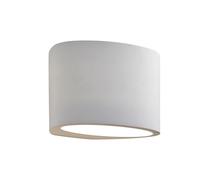 White Curved Cylinder Plaster Wall Light White