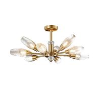 G9 Sputnik Chandelier Nordic Full Copper Ceiling Light,Modern Bubble Glass During Lighting Brushed Brass Pendant Lighting for Restaurant Living Room Bedroom(70 * 30cm)