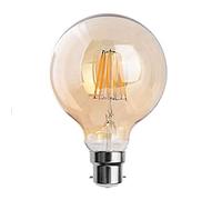 G95 B22 Beyonet Bulb,LED Vintage Light Bulbs, Edison 8W Bayonet Light Bulb, Dimmable Retro GLS Large Bulbs Decorative Filament, 220V Warm White Lighting 2700K 400 Lumen CRI>90, Energy Saving