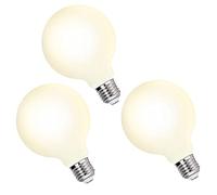 G95 Large Globe Edison E27 LED Energy Saving Light Bulbs 6W Omnidirectional Warm White Lighting 3000K with Glass Lamp Shade Replace 60W Incandescent Lamps 3 Pack by ENUOTEK