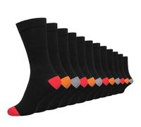 GA COMMUNICATIONS 3,6 & 12 Pairs Of Ladies Non Elastic Loose Top Diabetic Socks, Breathable Plain Rainbow Striped Floral Patterned Multipack Cotton Rich Socks UK Size 4-7 (12 Pairs Design H)