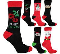 GA COMMUNICATIONS 3 PAIRS OF MEN'S FESTIVE CHRISTMAS SOCKS NOVELTY XMAS STOCKING FILLER GIFT FOR HIM ASSORTED MIX UK 6-11 EUR 39-45