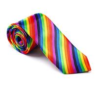 GA COMMUNICATIONS Adjustable Rainbow Pride Tie, LGBT Parade Gay Pride Neckties - Colourful Novelty Rainbow Ties For Adults Daily Wear, Party Costume, Fancy Dress Accessories, One Size