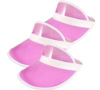 GA COMMUNICATIONS Adults 80s Retro Style Neon Sun Visor Hat Unisex Mens Womens Plastic Golf Visors Headband Cap for Poker Party Tennis UV Protection HatsPink-3