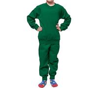GA COMMUNICATIONS Boys Kids Kids PE Fleece Tracksuits | Tracksuit Set Plain Sweat Shirts Jogging bottoms Sweatpants | Sports Activewear Set Girls Boys Children Age 2-14 Years (Green 3-4 Years)