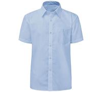 GA COMMUNICATIONS Boys School Shirt Short Sleeve Long Sleeve in Blue & White Colour Polycotton Button-Down Shirts Formal Uniform Dress[Sky Blue,18" Collar]