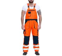 GA COMMUNICATIONS Cargo Dungarees For Men With Adjustable Straps, Bib & Brace Soft And Comfortable Pro Workwear Overalls For Mens, Multipockets Men’s Work Trousers - Work Pants (Orange, Medium)