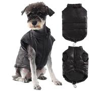 GA COMMUNICATIONS Dog Puffer Jacket, Warm Winter Pet Coat Waterproof Zip Up Puppy Vest For Cold Snow Weather, Lightweight Windproof Dog Jackets Medium Large XL & XXL Sizes (Black, XXL)