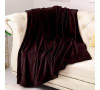 GA COMMUNICATIONS®Fleece Throw Blanket Brown - Versatile Soft Warm Double Size Blanket Fluffy Throws for Bed, Cozy Solid Flannel Blanket for Sofa Couch, 150x200cm Brown
