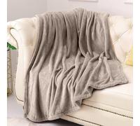 GA COMMUNICATIONS®Fleece Throw Blanket Mink - Versatile Soft Warm King Size Blanket Fluffy Extra Large Throws for Bed, Cozy Solid Flannel Blanket for Sofa Couch, 200 x 240 cm Mink
