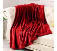 GA COMMUNICATIONS®Fleece Throw Blanket Red - Versatile Soft Warm King Size Blanket Fluffy Extra Large Throws for Bed, Cozy Solid Flannel Blanket for Sofa Couch, 200x240cm Red