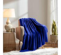 GA COMMUNICATIONS®Fleece Throw Blanket Royal Blue - Versatile Soft Warm King Size Blanket Fluffy Extra Large Throws for Bed, Cozy Solid Flannel Blanket for Sofa Couch, 200 x 240cm Royal Blue