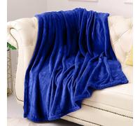 GA COMMUNICATIONS®Fleece Throw Blanket Royal Blue - Versatile Soft Warm Single Size Blanket Fluffy Throws for Bed, Cozy Solid Flannel Blanket for Sofa Couch, 130x150cm Royal Blue