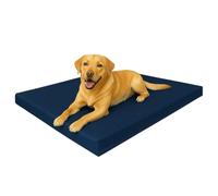 GA COMMUNICATIONS Foam Filled - Waterproof Dog Bed Heavy Duty Chew Resistant Mattress, Outdoor Crate Cage Super Soft Hardwearing Puppy Pet Comfy Zipped Cushion Tough Puppy Pet Bed Mattresses, Navy