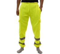 GA COMMUNICATIONS HI VIZ VIS Jogging Bottoms Work WEAR Safety Trousers Fleece Joggers Sweat Pants[Yellow,S]