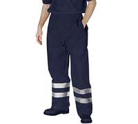 GA COMMUNICATIONS HI VIZ Waterproof RAIN Over Trousers Mens Elasticated HIGH VIS Visibility Pants[Navy,2XL]