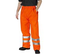 GA COMMUNICATIONS HI VIZ Waterproof RAIN Over Trousers Mens Elasticated HIGH VIS Visibility Pants[Orange,S]