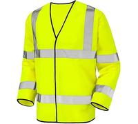 GA COMMUNICATIONS HIGH Visibility Reflective Safety Jacket Workwear Long Sleeve Executive HI VIZ VIS Security TOP Stripes Bands Closure[Yellow,2XL]