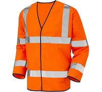 GA COMMUNICATIONS HIGH Visibility Reflective Safety Jacket Workwear Long Sleeve Executive HI VIZ VIS Security TOP Stripes Bands Velcro Closure[Orange,3XL]