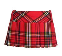 GA COMMUNICATIONS Ladies Women Scottish 9" INCH Tartan Skirt Checkered Pleated Mini Short Kilt Skirt | High Waisted Check Micro Mini Pleated Skirt | Pleated Micro Skater SKILT Shorts Girls UK [Red,14]