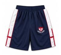 GA COMMUNICATIONS Men’s England Football Shorts - World Cup Inspired Athletic Shorts, Zip Side Pockets & Back Pocket, Elastic Drawstring Waist, Navy & Red - X-Large (Design-2)