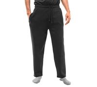 GA COMMUNICATIONS Men’s Exercise Jogging Sweat Pants Open Hem Lightweight Casual Drawstring Brushed Fleece Elasticated Waist Bottoms Gym Trousers (L, Black)