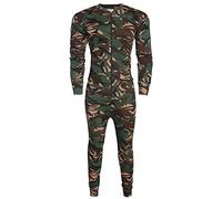 GA COMMUNICATIONS MENS CAMOUFLAGE ONESIE ALL IN ONE SET BASELAYER ZIP BODY JUMPSUIT SKI PLAYSUITS[Green Camouflage,XL]