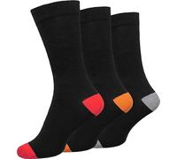 GA COMMUNICATIONS Mens Camouflage Socks, Casual Breathable Camo Print Rich Cotton Argyle Socks 3/6/12 Pairs Multipack Outdoor Sports Crew Sock Plain UK Size 6-11 (Colorful Toe and Heel 3 Pairs)
