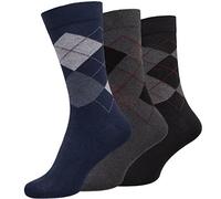 GA COMMUNICATIONS Mens Camouflage Socks, Casual Breathable Camo Print Rich Cotton Argyle Socks 3/6/12 Pairs Multipack Outdoor Sports Crew Sock Plain UK Size 6-11 (Argyle 3 Pairs)