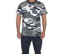 GA COMMUNICATIONS Mens Crew Neck Camouflage Military Hunting T-Shirt Adults Short Sleeve Casual Camo Print Army Shirts Breathable Summer Tactical top[White Camo,S]