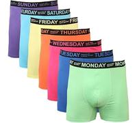 GA COMMUNICATIONS Mens Days Of The W oxer Shorts 7 Pack Comfort Fit Boxers Black Cotton Rich Stretch Men's Underwear Boxershort Trunks (UK, Alpha, S, Regular, Regular, Multicoloured)