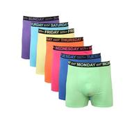 GA COMMUNICATIONS Mens Days Of The W oxer Shorts 7 Pairs Men's Comfort Fit Boxers Underwear Seven Cotton Rich Boxershort Colourful Trunks For Men Size S-2Xl