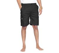 GA COMMUNICATIONS Mens Plain Shorts Elasticated Waist Cargo Combat Casual Multi Pockets Bottoms Summer Beach Cotton 6 Pockets Premium Pants Plus Size M L XL XXL 3XL 4XL 5XL 6XL[Black,L]