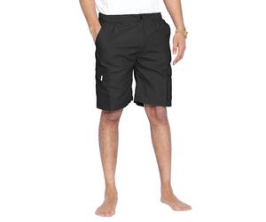 GA COMMUNICATIONS Mens Plain Shorts Elasticated Waist Cargo Combat Casual Multi Pockets Bottoms Summer Beach Cotton 6 Pockets Premium Pants Plus Size M L XL XXL 3XL 4XL 5XL 6XL[Black,XXXL]