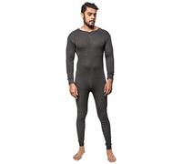 GA COMMUNICATIONS MENS THERMAL ONESIE ALL IN ONE UNDERWEAR SET BASELAYER ZIP BODY SUIT SKI S XXL[Charcoal Grey,M]