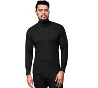 GA COMMUNICATIONS Men's Turtleneck Thermal Base Layer Top Long Sleeve Cotton Blend Shirt Black 2XL