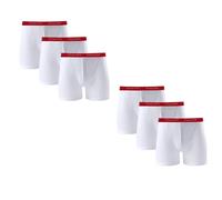 GA COMMUNICATIONS Mens Underwear Trunks, Soft Cotton Boxers for Men, Men's Boxer Shorts, Multipack 3/6/12 Uk Size S-XL (UK, Alpha, S, Regular, Regular, 6, White/Red Band)
