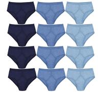 GA COMMUNICATIONS Mens Y-Front Interlock Briefs Underwear, 100% Pure Cotton Traditional Multipack Menswear Pack Of 3, 6, 9, 12 Underpants For Men UK Plus Size S-XXL, Assorted Pack Of 12-M