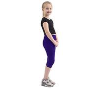 GA Communications New Girls Cropped Cotton Leggings 3/4 Capri Length Stretchy Kids Summer Shorts[Navy,3-4 Years]